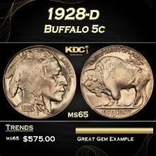 1928-d Buffalo Nickel 5c Grades ms65