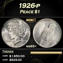 1926-p Peace Dollar $1 ms65+ SEGS