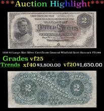 1886 $2 Large Size Silver Certificate General Winfield Scott Hancock Grades vf+ FR-244