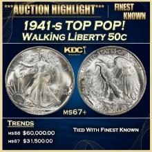 1941-s Walking Liberty Half Dollar TOP POP! 50c ms67+ SEGS