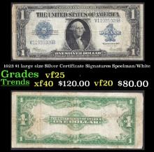 1923 $1 large size Silver Certificate Grades vf+ Signatures Speelman/White