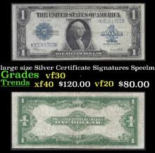 1923 $1 large size Silver Certificate Grades vf++ Signatures Speelman/White