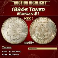 1894-s Morgan Dollar Toned $1 ms65+ SEGS