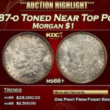 1887-o Morgan Dollar Toned Near Top Pop $1 ms66+ SEGS