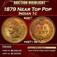 1879 Proof Indian Cent Near Top Pop 1c pr67+ rb SEGS