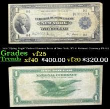 1918 $1 National Currency "Flying Eagle" Federal Reserve Bank of New York, NY Grades vf+ FR-712