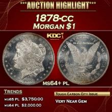 1878-cc Morgan Dollar $1 ms64+ pl SEGS