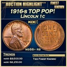 1916-s Lincoln Cent TOP POP! 1c ms66+ rb SEGS