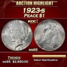 1923-s Peace Dollar $1 ms65 SEGS