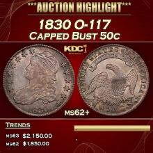 1830 Capped Bust Half Dollar O-117 50c ms62+ USCG
