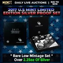 RARE 2017 United States Mint Limited Edition Silver Proof Set 8 coins, Over 2.25oz Of Silver low min