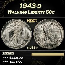 1943-d Walking Liberty Half Dollar 50c ms66+ SEGS