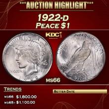 1922-d Peace Dollar $1 ms66 SEGS
