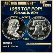 1955 Proof Franklin Half Dollar TOP POP! 50c pr69 SEGS
