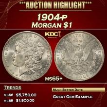 1904-p Morgan Dollar $1 ms65+ SEGS