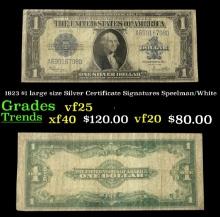1923 $1 large size Silver Certificate Grades vf+ Signatures Speelman/White