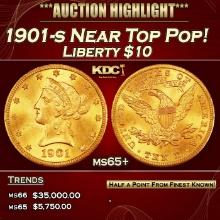 1901-s Gold Liberty Eagle Near Top Pop! $10 ms65+ SEGS