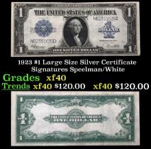 1923 $1 large size Silver Certificate Grades xf Signatures Speelman/White