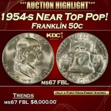 1954-s Franklin Half Dollar Near Top Pop! 50c ms67 FBL SEGS