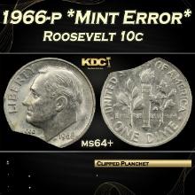 1966-p Roosevelt Dime *Mint Error* 10c ms64+ SEGS