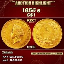 1856 s Gold Dollar $1 ms62 USCG