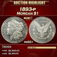1893-p Morgan Dollar $1 ms62+ USCG