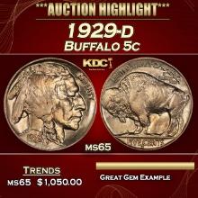 1929-d Buffalo Nickel 5c ms65 SEGS