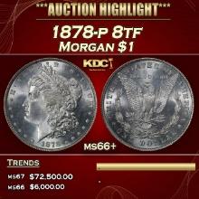 1878-p 8tf Morgan Dollar $1 ms66+ SEGS