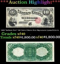 1880 $10 United States Note "Jackass Note" Grades xf Signatures Lyons/Roberts