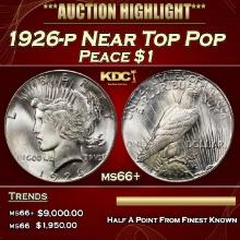 1926-p Peace Dollar Near Top Pop $1 ms66+ SEGS