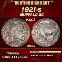 1921-s Buffalo Nickel 5c ms65 SEGS