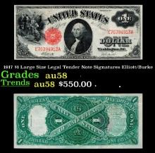 1917 $1 Large Size Legal Tender Note Grades Choice AU/BU Slider Signatures Elliott/Burke