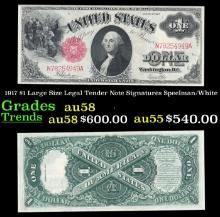 1917 $1 Large Size Legal Tender Note Grades Choice AU/BU Slider Signatures Speelman/White