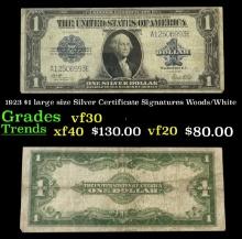 1923 $1 large size Silver Certificate Grades vf++ Signatures Woods/White