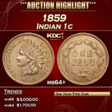 1859 Indian Cent 1c ms64+ SEGS