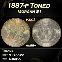 1887-p Morgan Dollar Toned $1 ms66+ SEGS