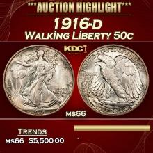 1916-d Walking Liberty Half Dollar 50c ms66 SEGS