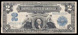 1899 $2 Large Size Silver Certificate "Mini-Portholes" Grades vf+ Signatures Speelman/White