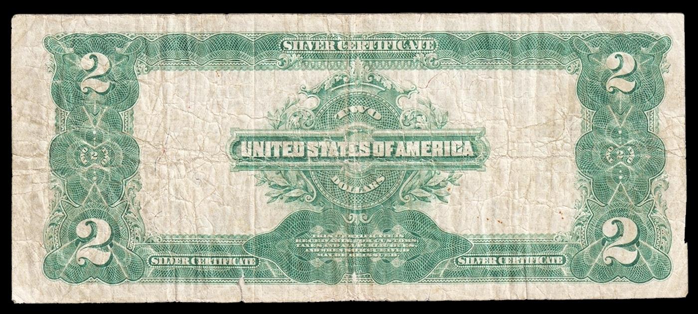 1899 $2 Large Size Silver Certificate "Mini-Portholes" Grades vf+ Signatures Speelman/White