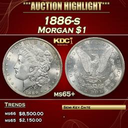 1886-s Morgan Dollar $1 ms65+ SEGS