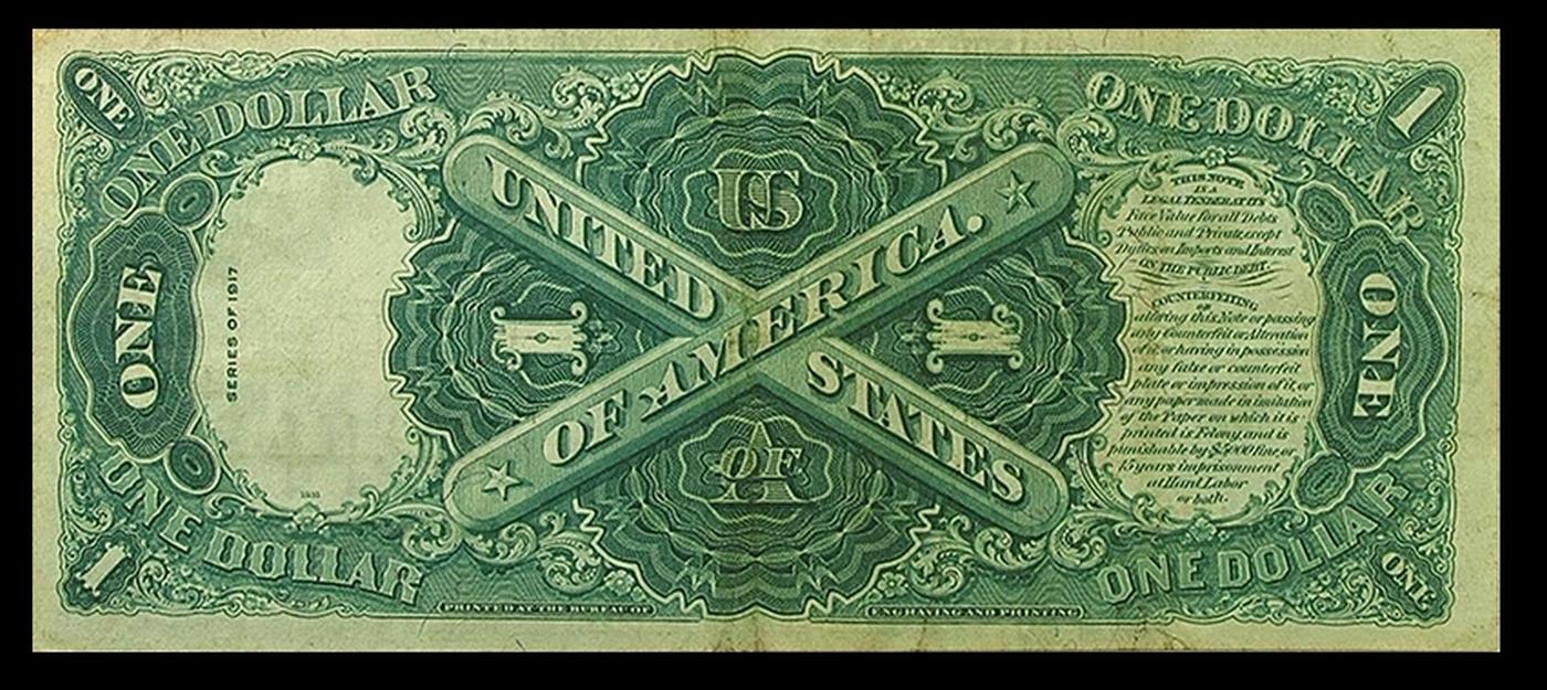 1917 $1 Large Size Legal Tender Note Grades Select AU Signatures Elliott/White