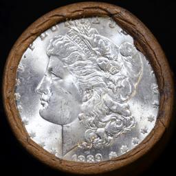 Full solid date 1889-p Uncirculated Morgan silver dollar roll, 20 coins