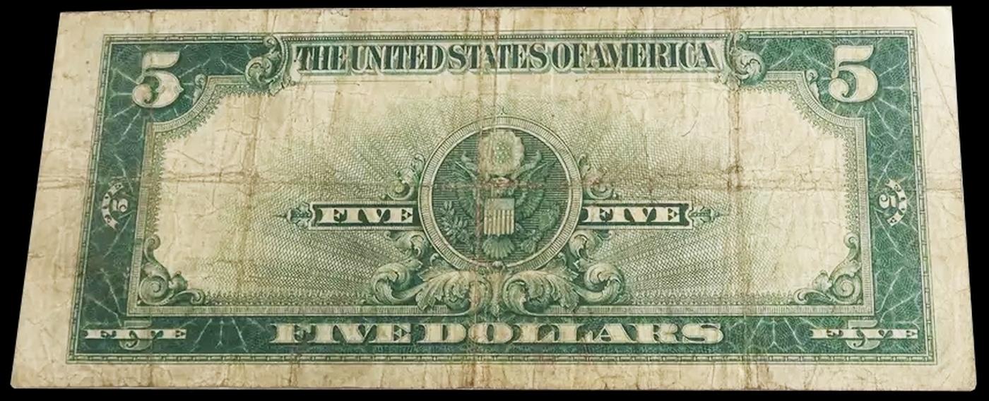 1923 $5 Large Size Silver Certificate "Porthole Note" Grades vf+ Signatures Speelman/White