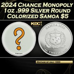 2024 Chance Monopoly 1oz .999 Silver Round Colorized Samoa Round