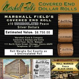 CIR- MARSHALL FIELDS 10 Coin UNC Peace $1 Roll Rare BLACK Lvl