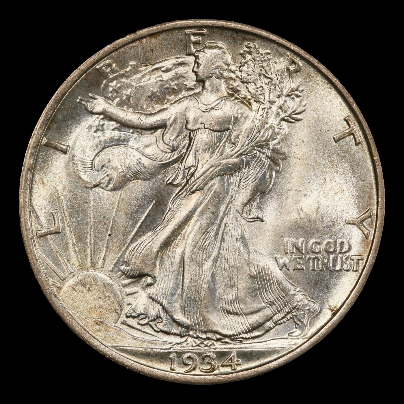 1934-d Walking Liberty Half Dollar TOP POP! 50c ms67+ SEGS