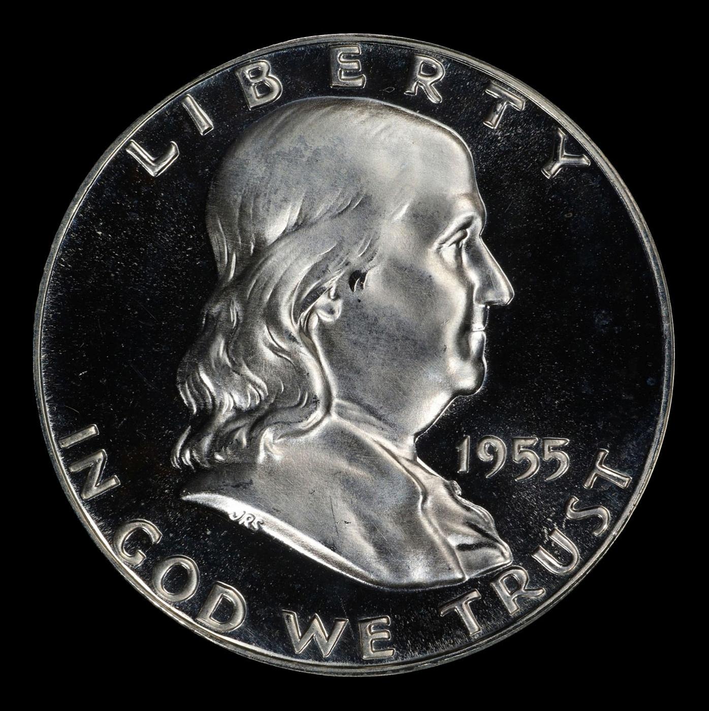 1955 Proof Franklin Half Dollar NEar Top Pop! 50c pr68+ DCAM SEGS
