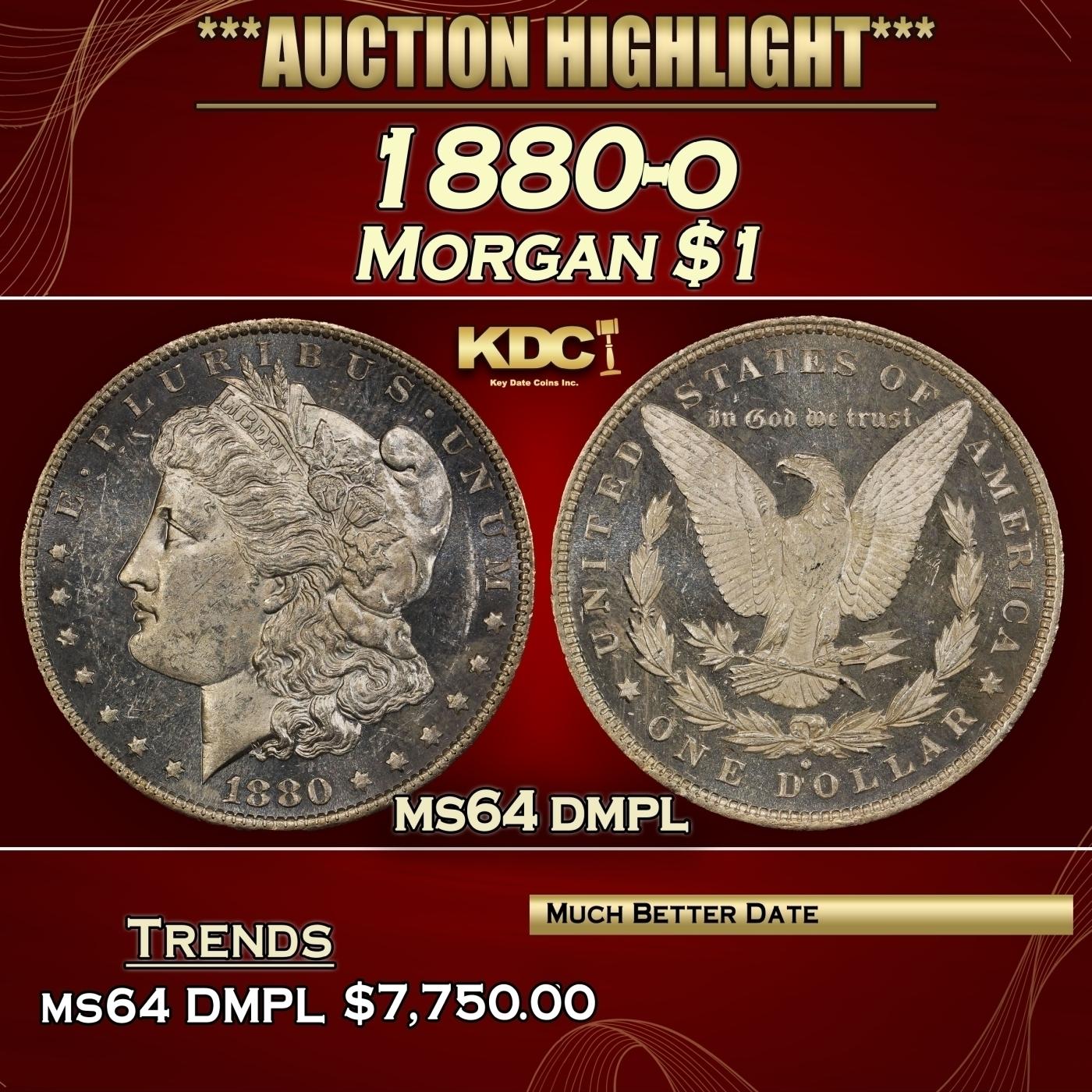 1880-o Morgan Dollar $1 ms64 dmpl SEGS