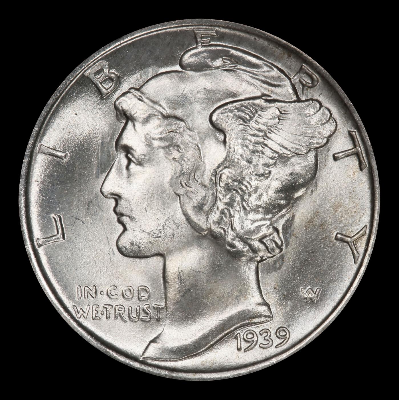 1939-s Mercury Dime Near Top Pop 10c ms67 FSB SEGS