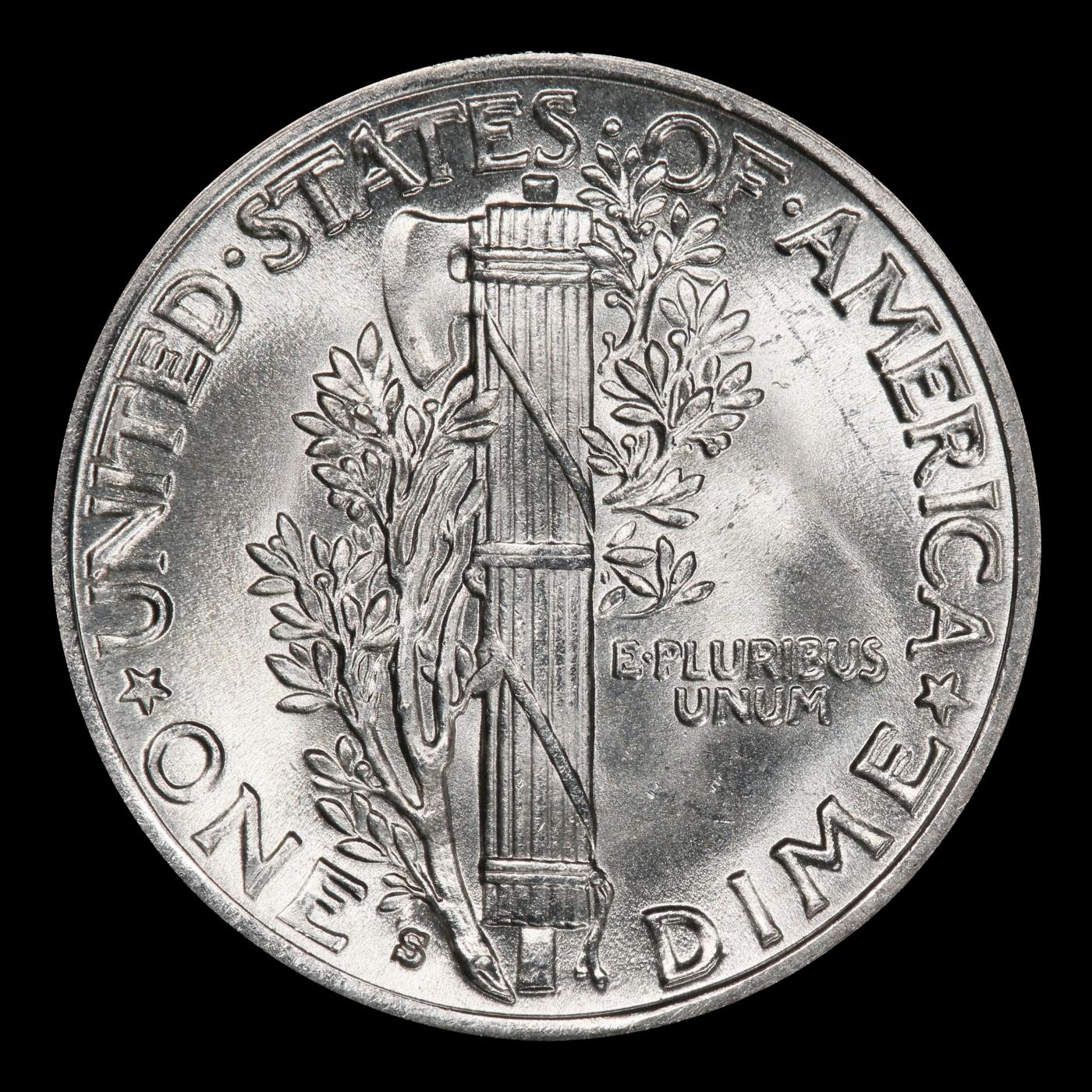 1939-s Mercury Dime Near Top Pop 10c ms67 FSB SEGS